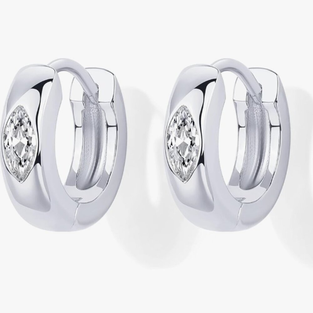14K Gold White Gold Posts Chunky